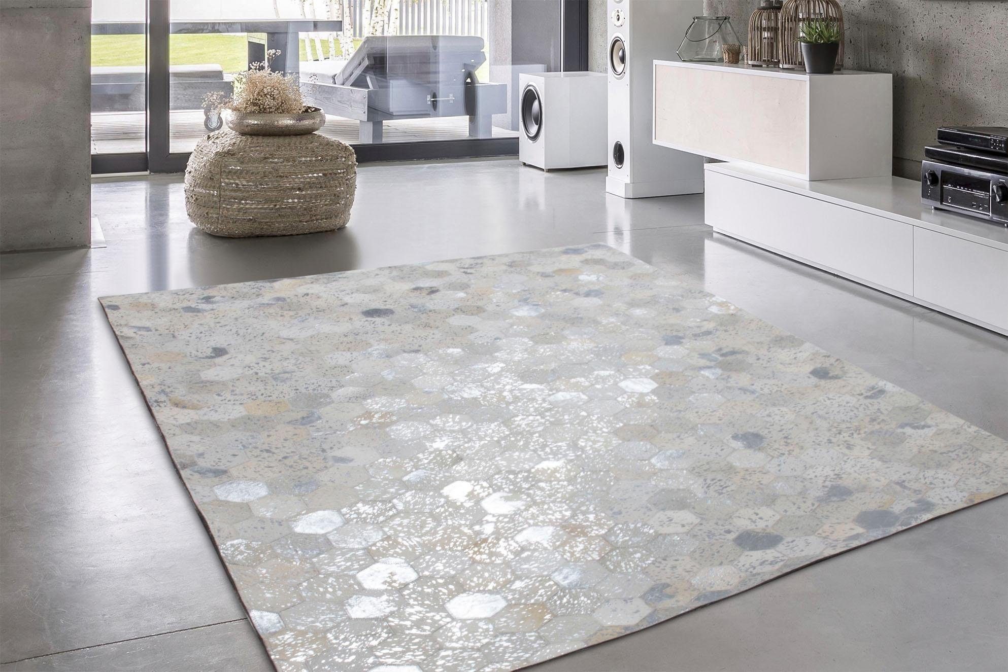 Fellteppich Scarllet 210, calo-deluxe, rechteckig, Höhe: 8 mm, echtes Rinderfell, Wohnzimmer