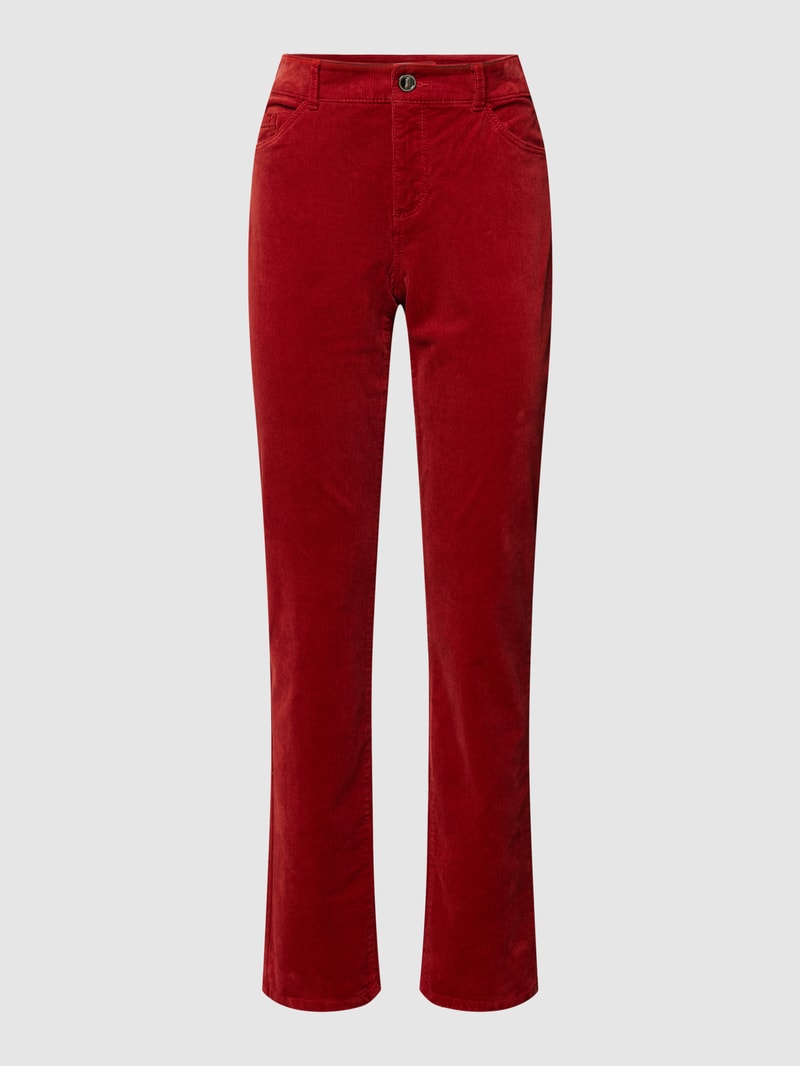 Cordhose im 5-Pocket-Design in rostrot