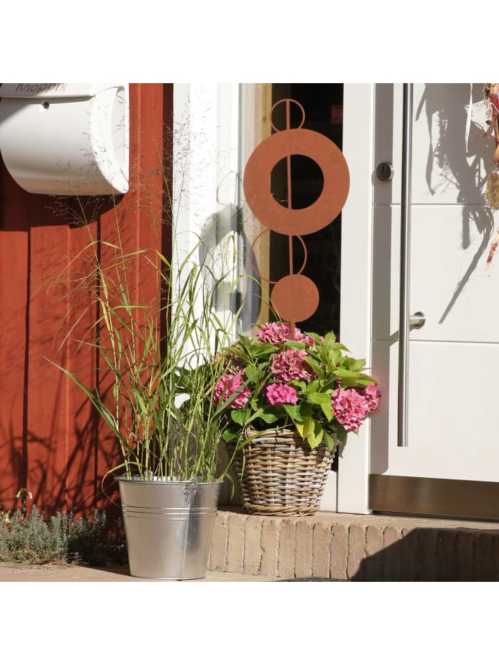 UNUS Gartenstecker Rost Stab mit Kreisen in Braun günstig kaufen onesize
