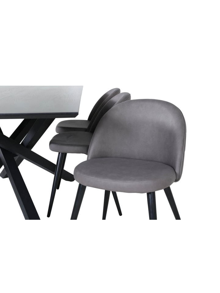 ebuy24 Essgruppe Piazza 42 (7-teilig) Grau 90 x 180 cm günstig kaufen onesize