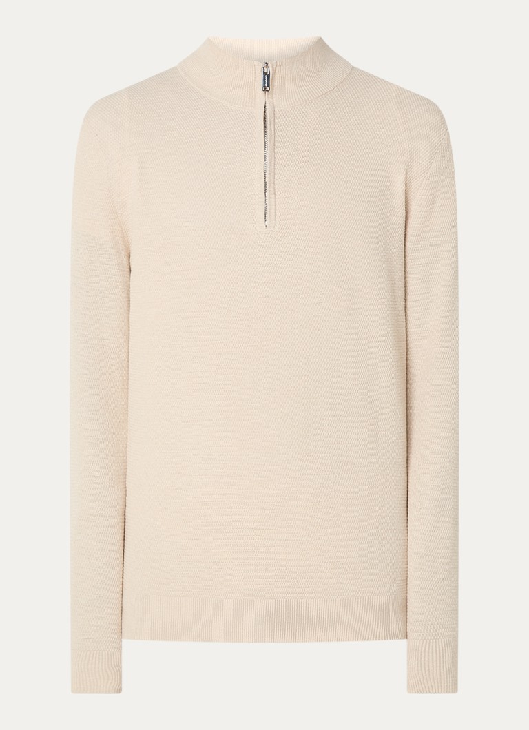 Pulover delicat Profuomo cu fermoar scurt.