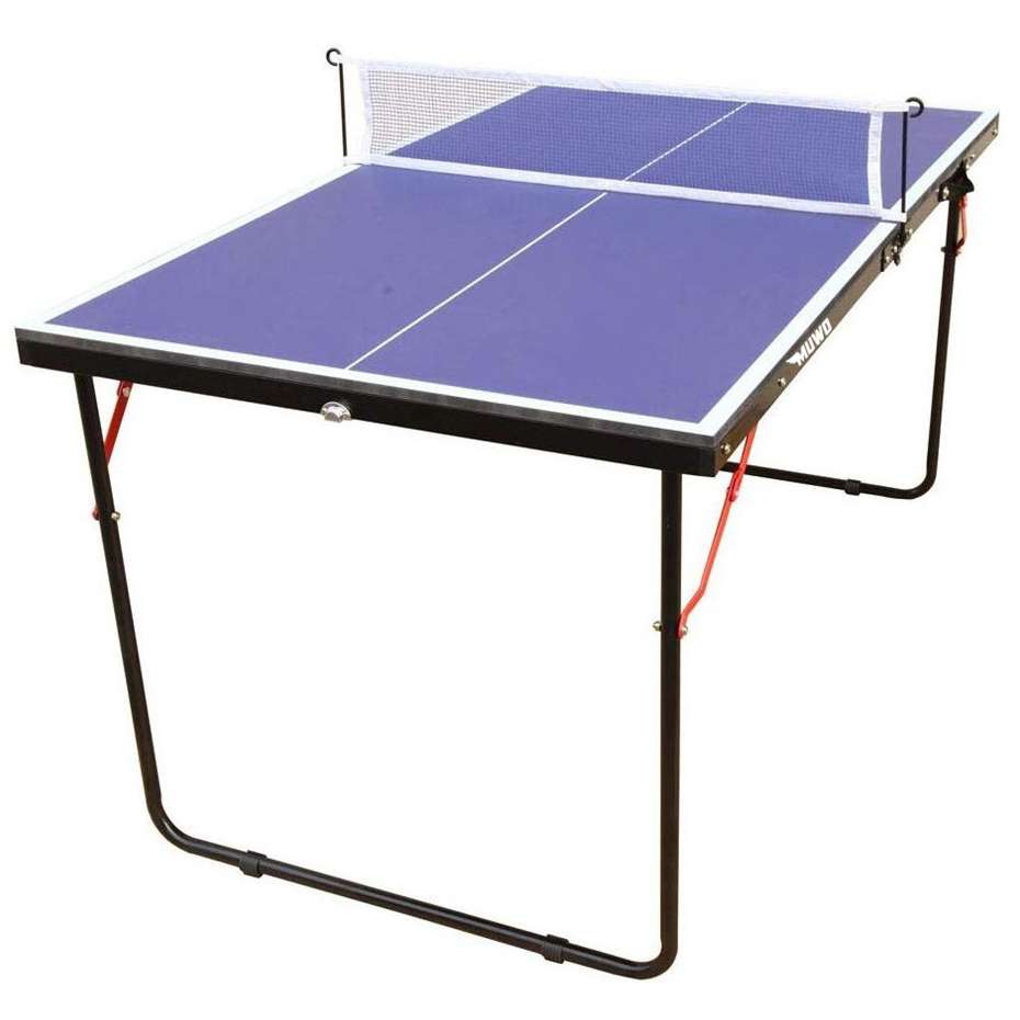 MUWO Indoor faltbare Mini Tischtennisplatte 137 x 76 cm blau