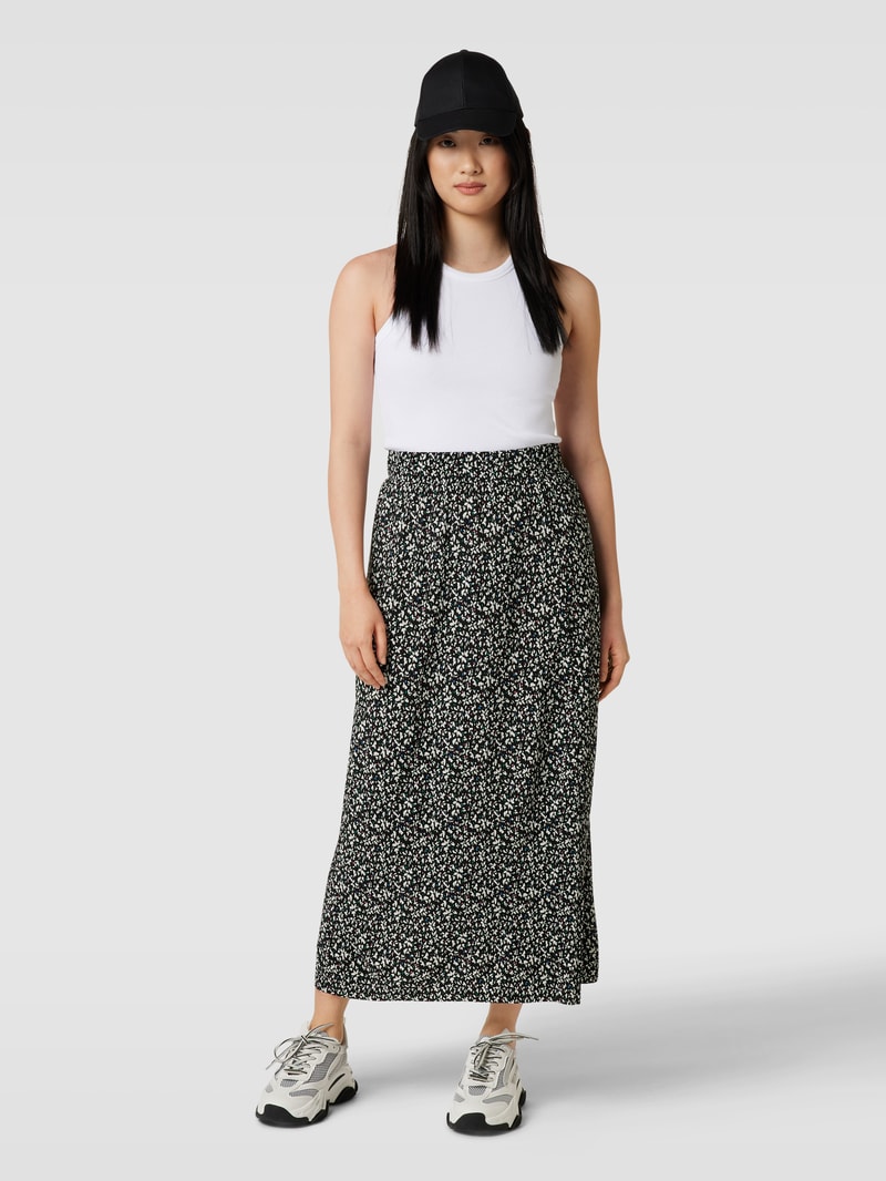 Midirock mit Plisseefalten in schwarz