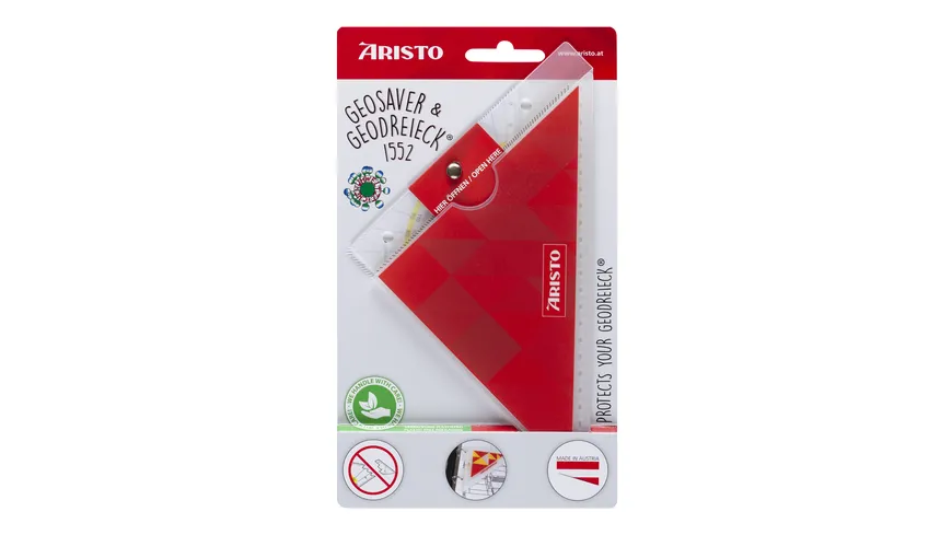 ARISTO Geometrie-Dreieck mit Ordnerleiste 16cm