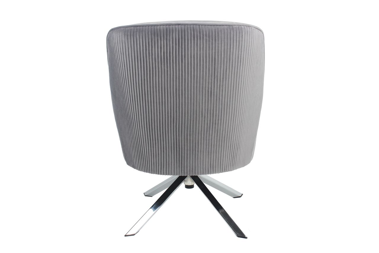 Happy Home Happy Home Drehsessel mit Samtbezug HWP63-GRA grau