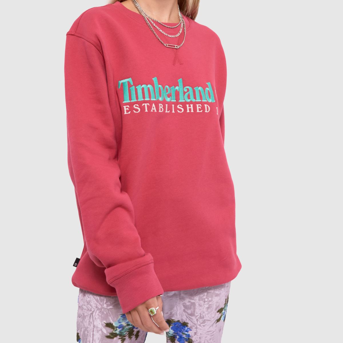 Timberland – Rosa tröja med 50-årsjubileumsmotiv