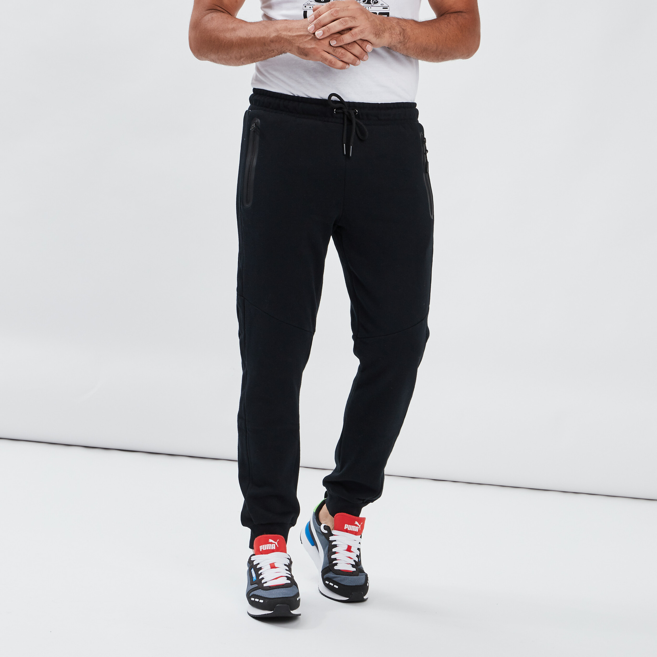 Pantalon jogging droit noir homme | La Halle