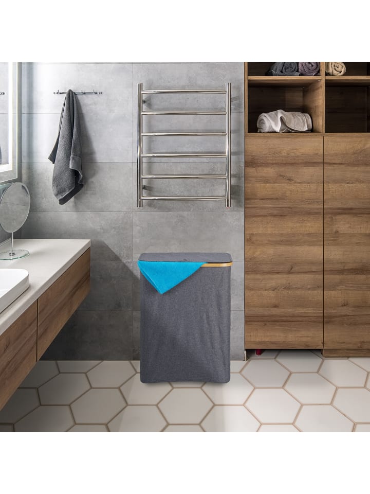 relaxdays Wäschekorb in Grau/ Natur - 130 l günstig kaufen onesize