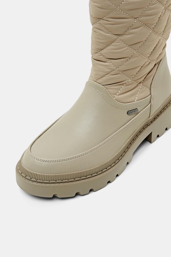 Wattierte Boots in Lederoptik