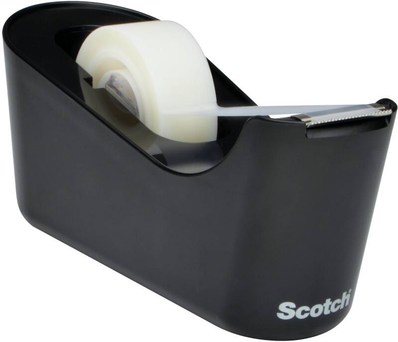 Scotch Klebebandabroller C18 Schwarz mit 1 rolle Scotch Magic 810 Klebefilm Matt Unsichtbar 19 mm (B) × 33 m (L)