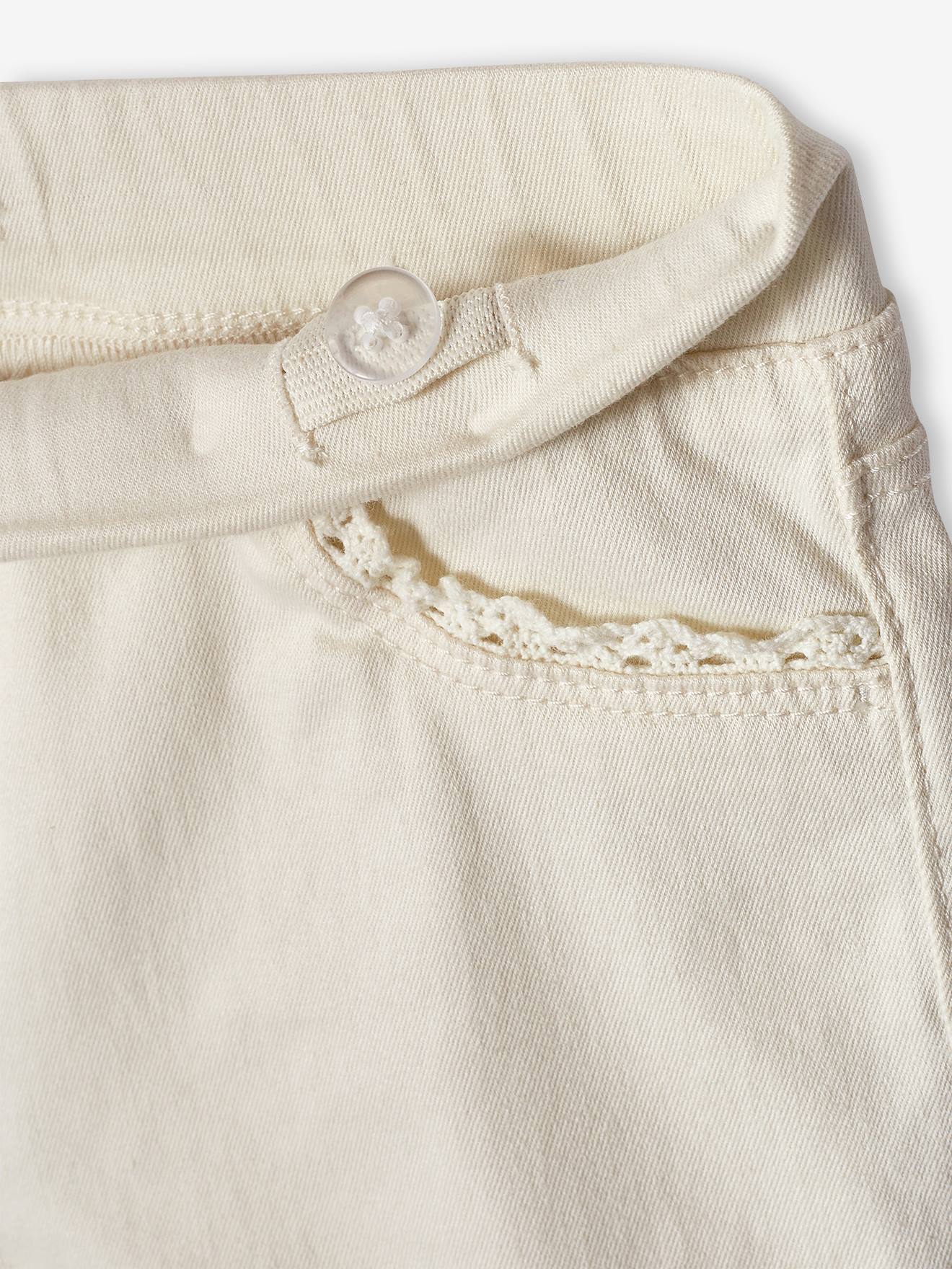 Short tregging Basics fille détail en macramé abricot poudré