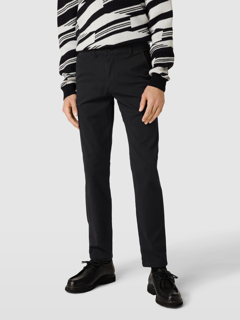 Slim Fit Chino in unifarbenem Design Modell 'NEW Miles' in schwarz