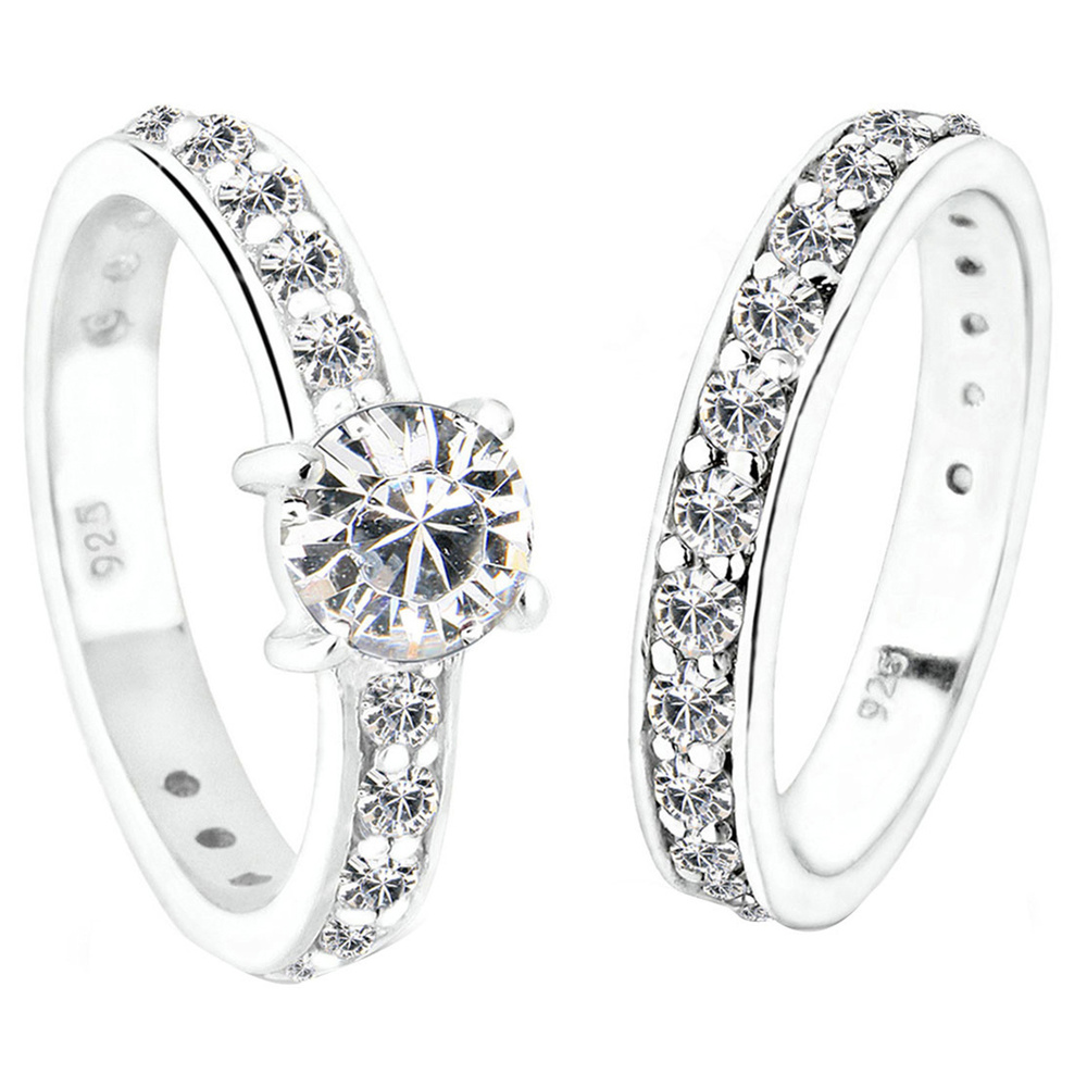 Elli Elli Bague Set Stapelring Kristalle 925 Silber Bague
