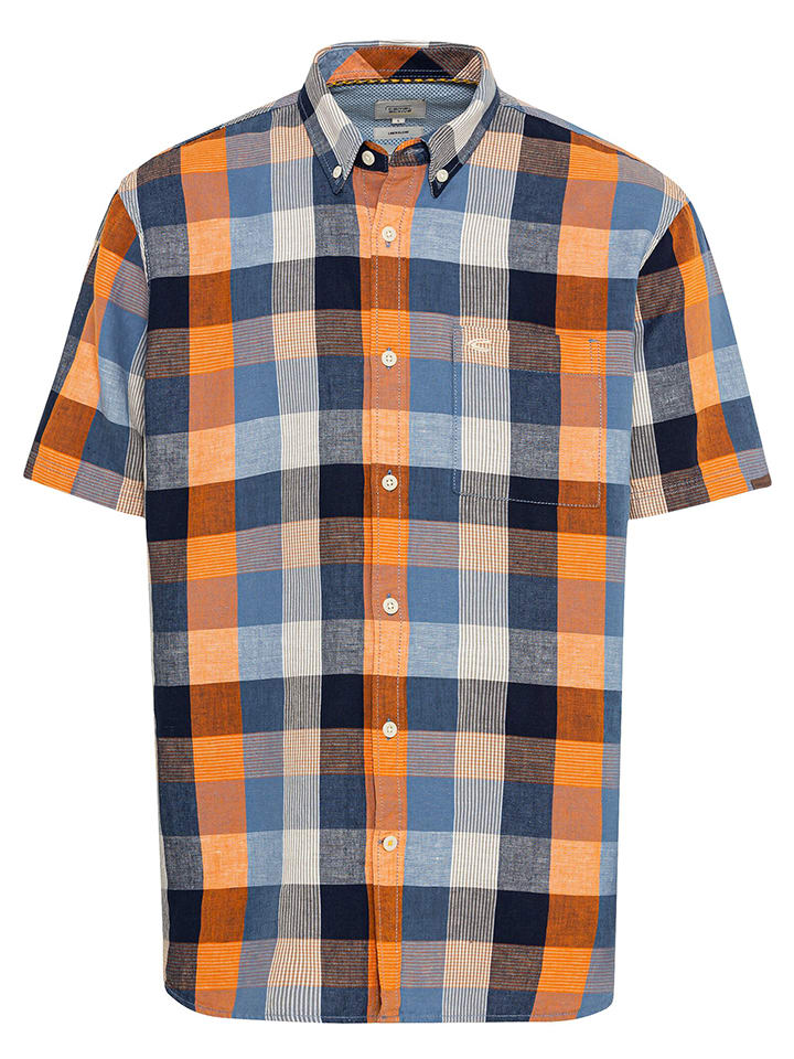 Camel Active Hemd - Regular fit -  in Orange/ Blau günstig kaufen
