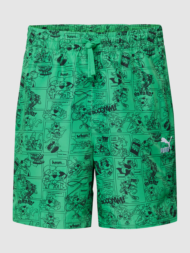 Shorts mit Allover-Print Modell 'CLASSICS SUPER' in hellgrün