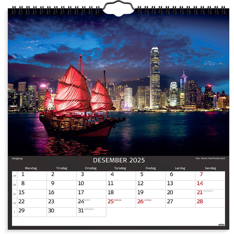 Veggkalender skylines 2025