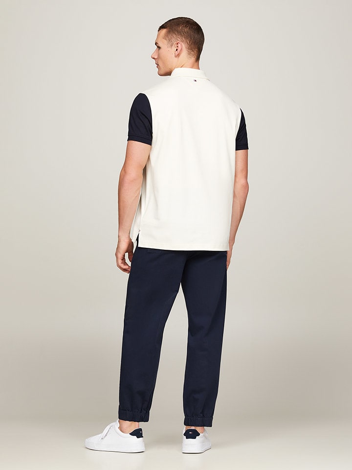 Tommy Hilfiger Poloshirt in Beige/ Dunkelblau günstig kaufen