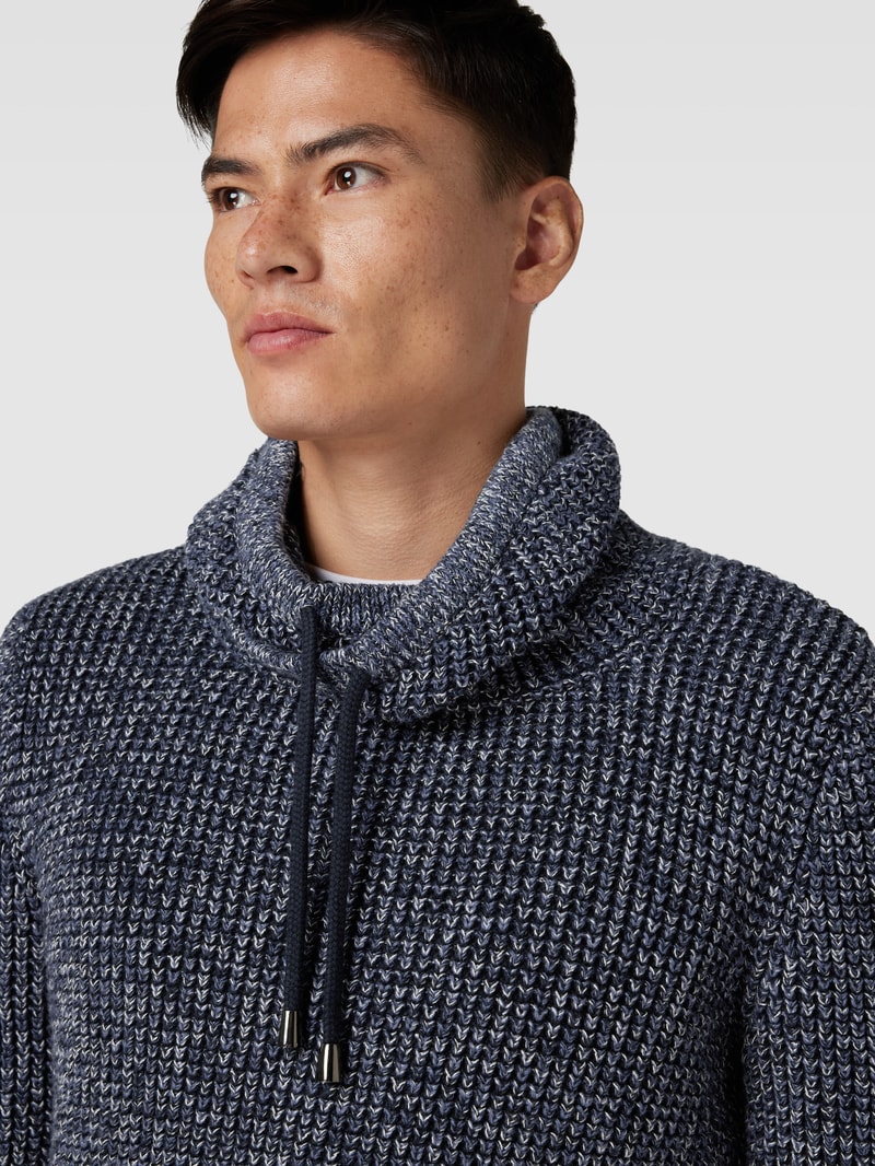 Strickpullover mit Allover-Muster in blau