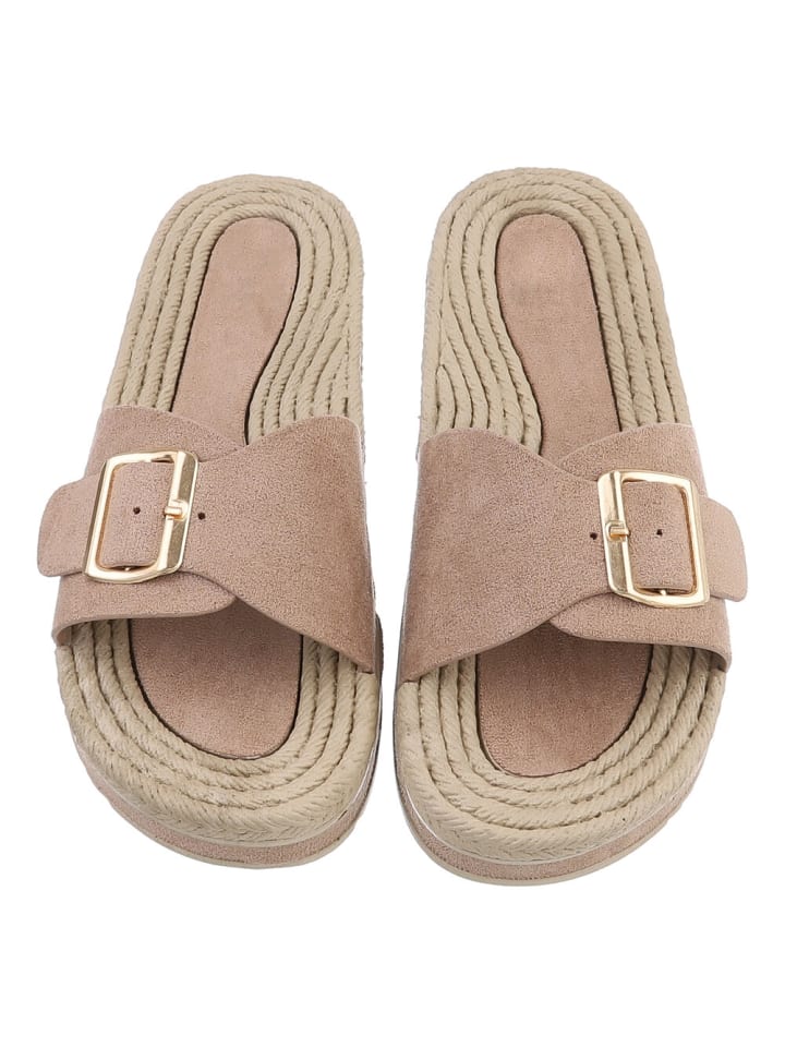 Ital-Design Sandale & Sandalette in Hellbraun günstig kaufen