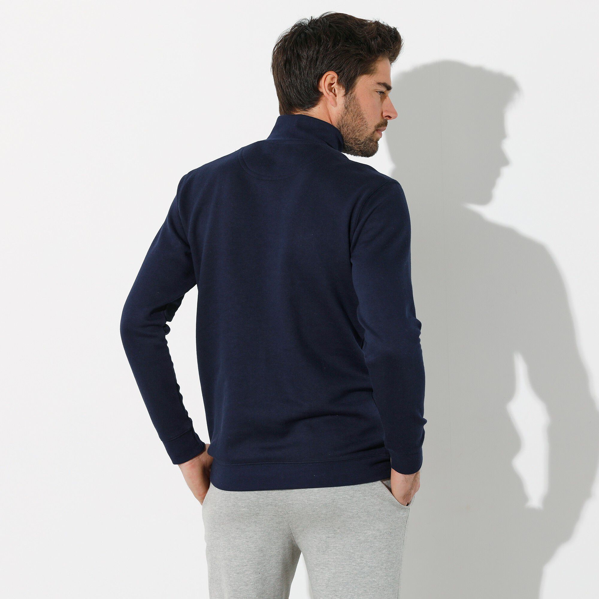 Sweat molleton col camionneur zippé