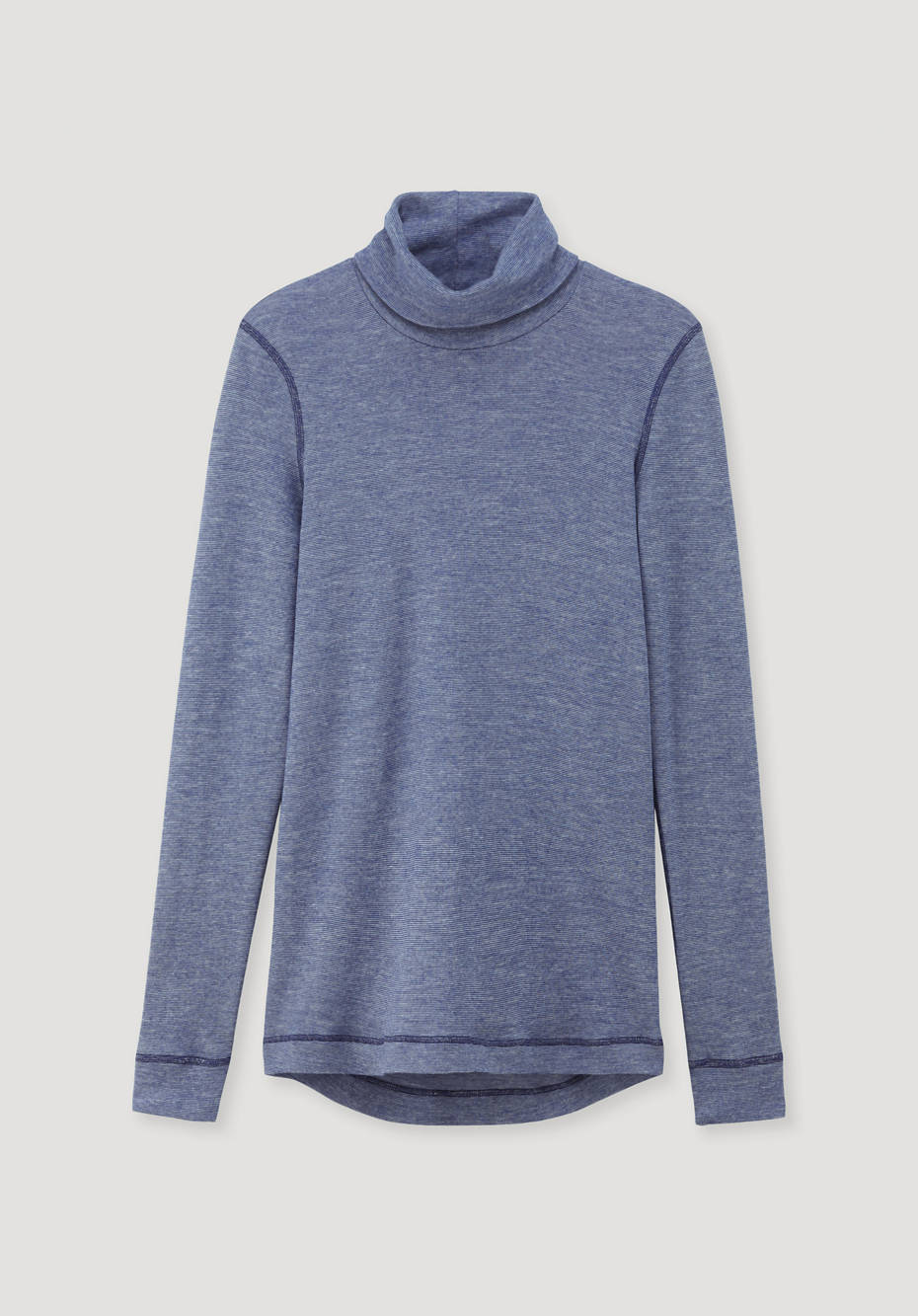 Rollkragen-Shirt mit Bio-Merinowolle und Seide