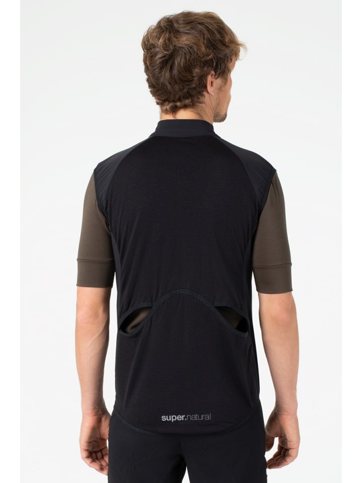 super.natural Merino Fahrradweste M UNSTOPPABLE GILET in schwarz günstig kaufen