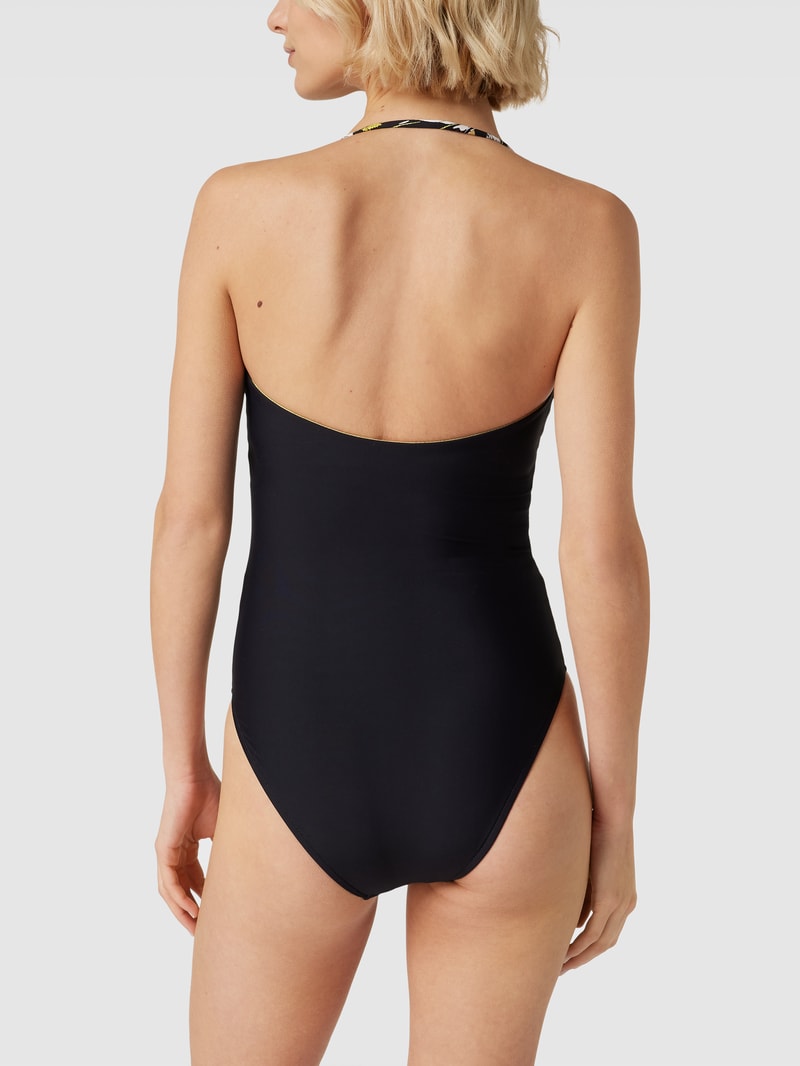 Body mit Allover-Muster in neon gelb