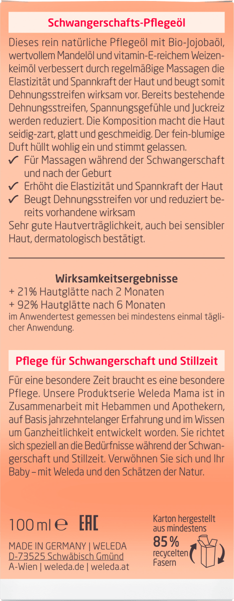 Pflegeöl Mama Schwangerschaft, 100 ml