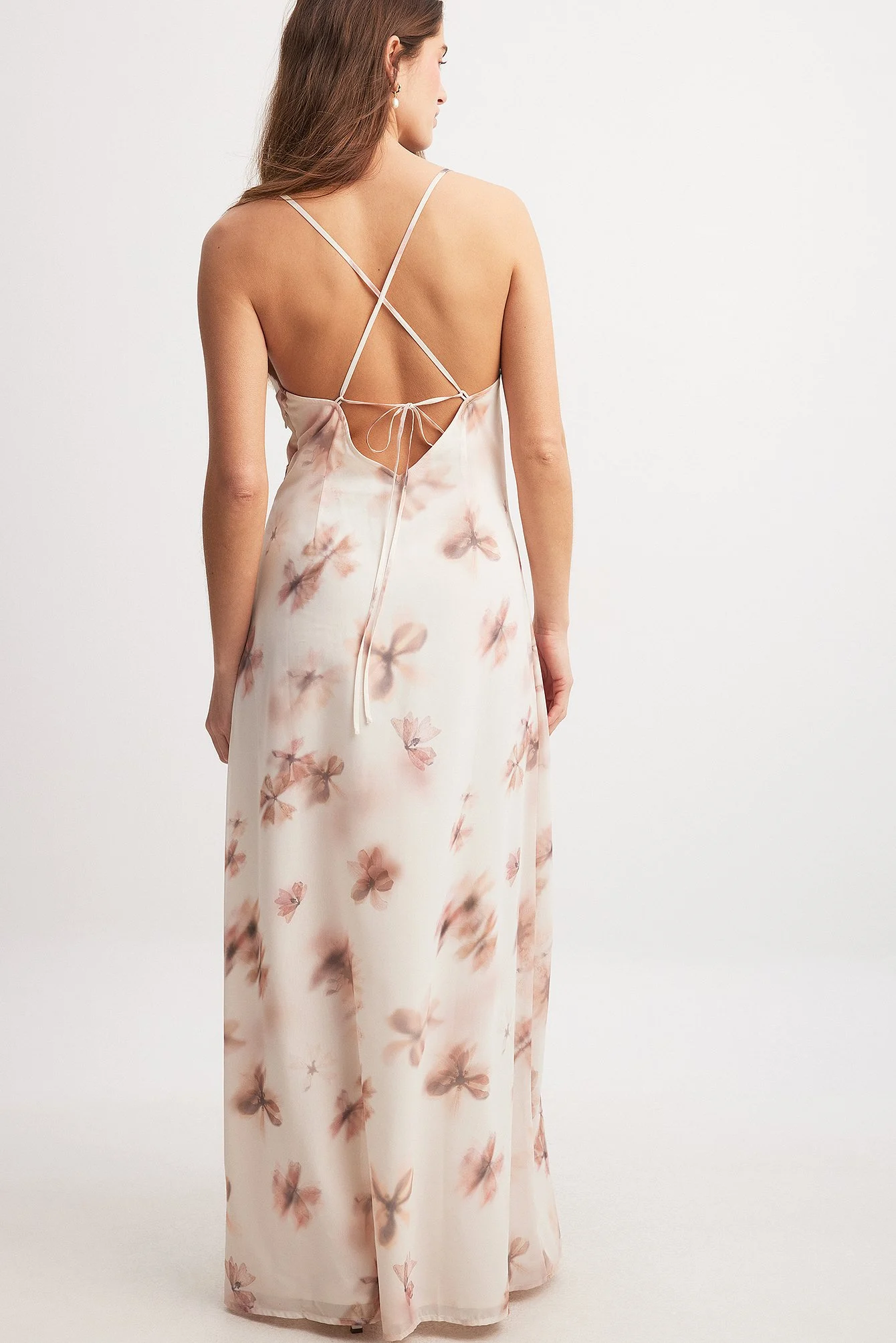 Chiffon Tie Back Detail Maxi Dress