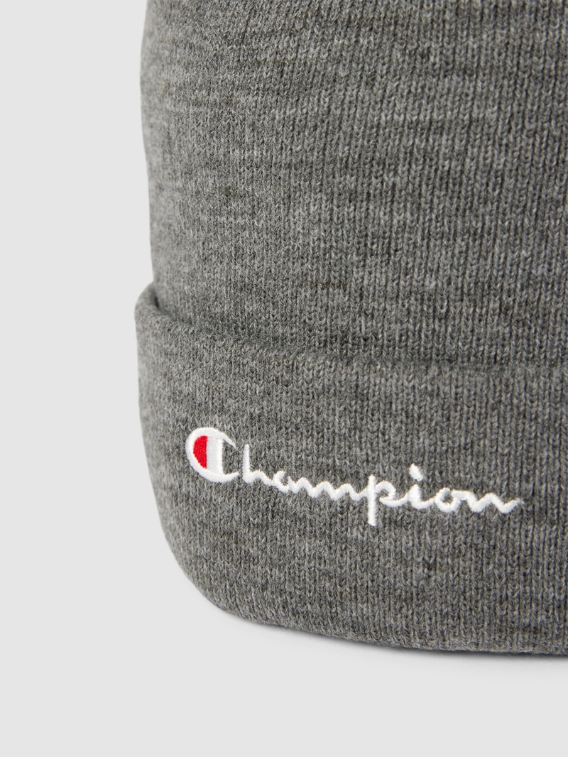 Beanie mit Label-Stitching in anthrazit meliert