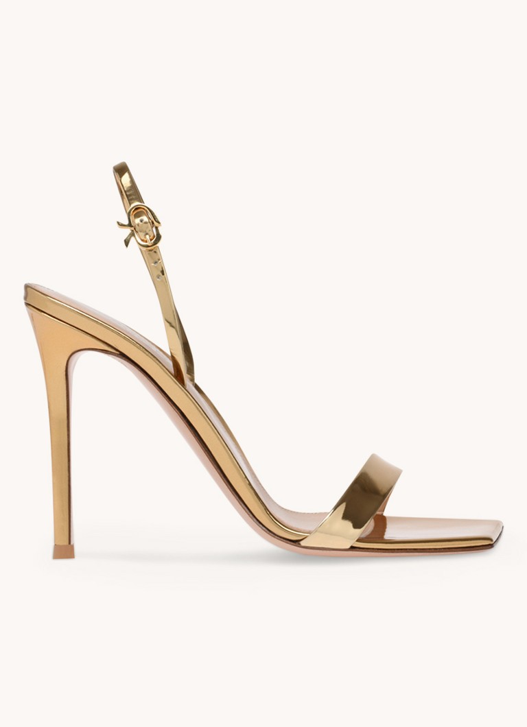 Sandale din piele verde cu curea de la Gianvito Rossi