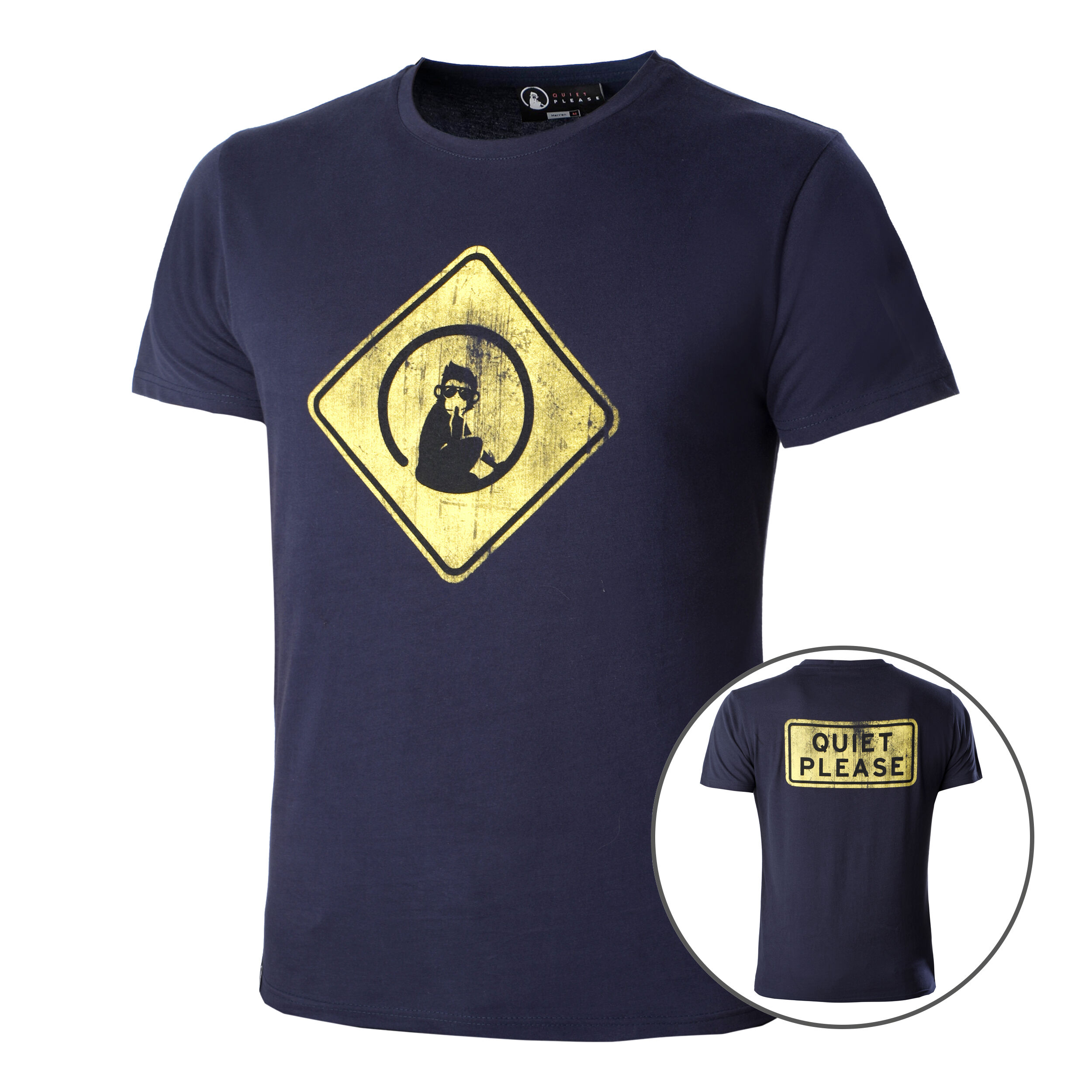 Australia Road Sign T-Shirt Herren - Dunkelblau, Gelb