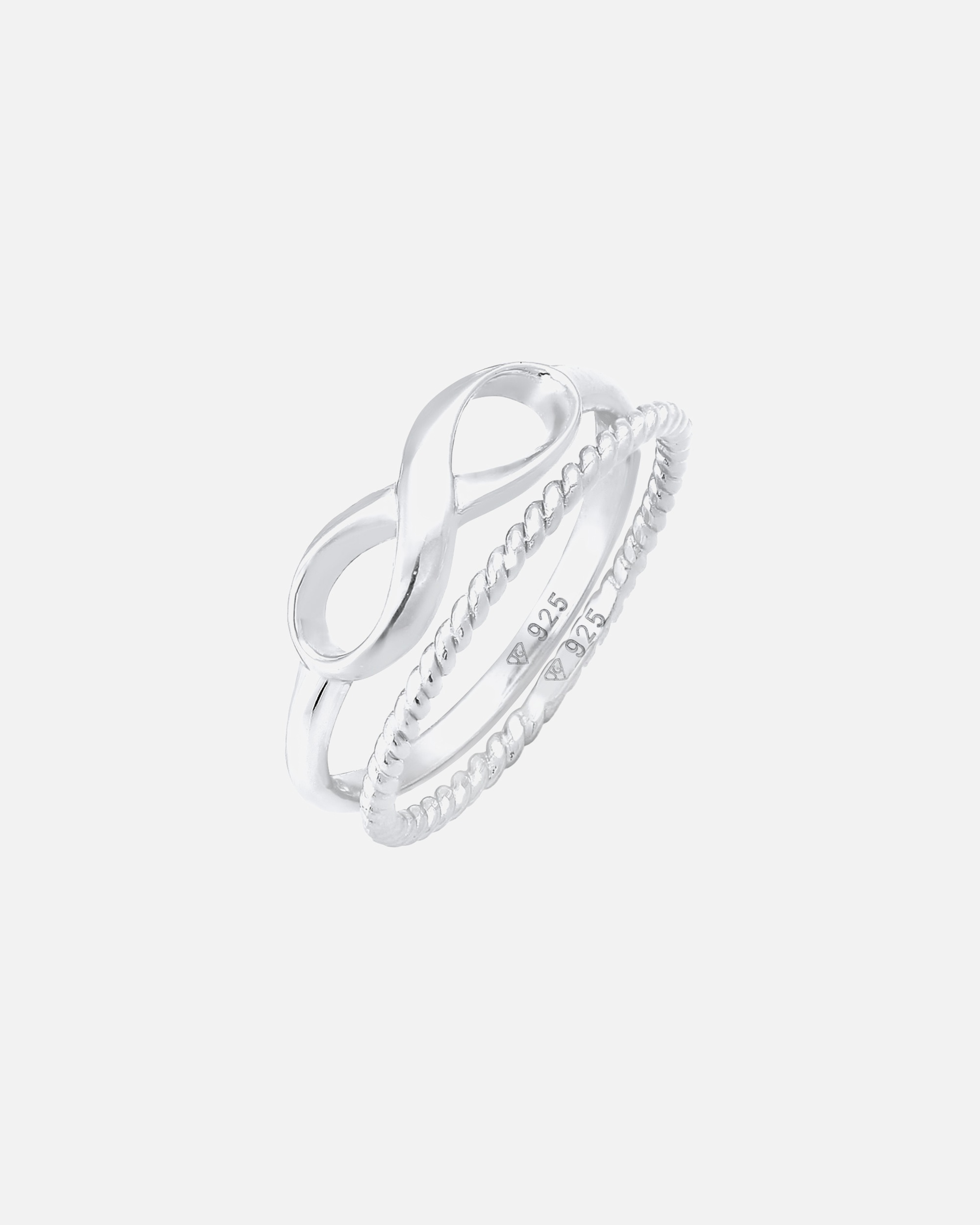 Anello da donna Elli Duo Infinity Twisted Basic Trend Blogger a strati in argento sterling 925