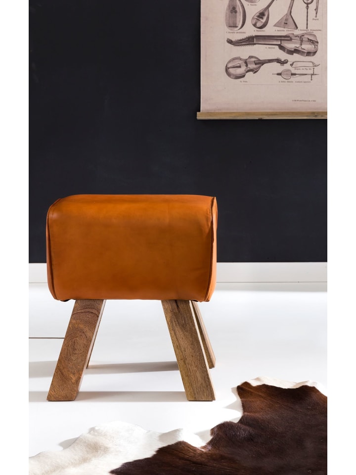 KADIMA DESIGN Retro Sitzhocker, Holzbeine, belastbar bis 120 kg, Landhaus-Optik günstig kaufen onesize
