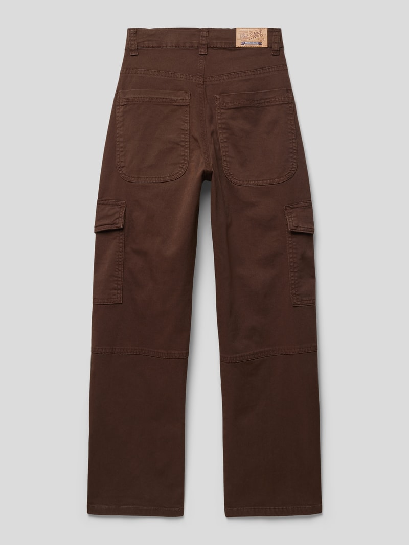 Cargohose mit Knopf- und Reißverschluss in hellbraun