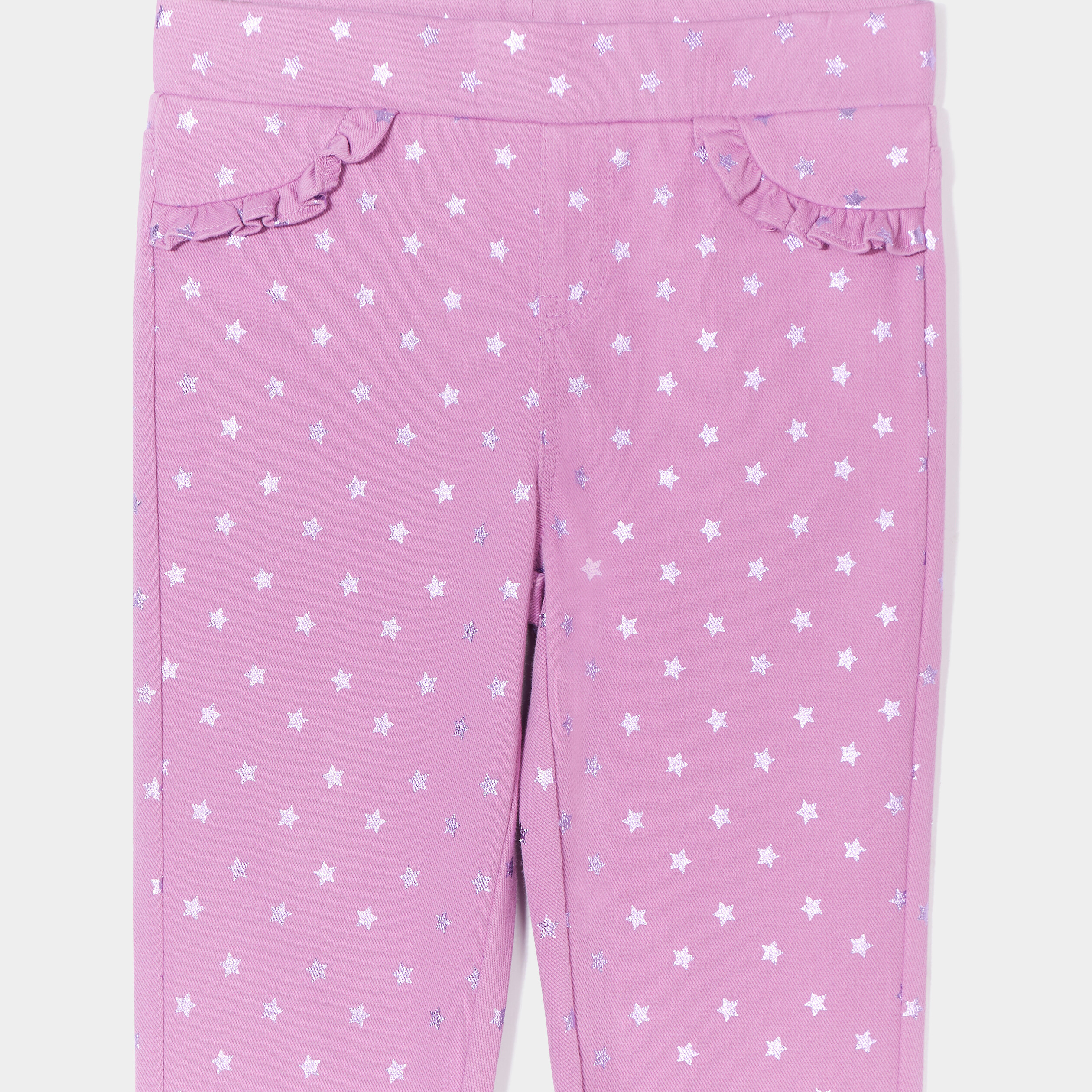 Tregging skinny avec volants mauve fille | La Halle