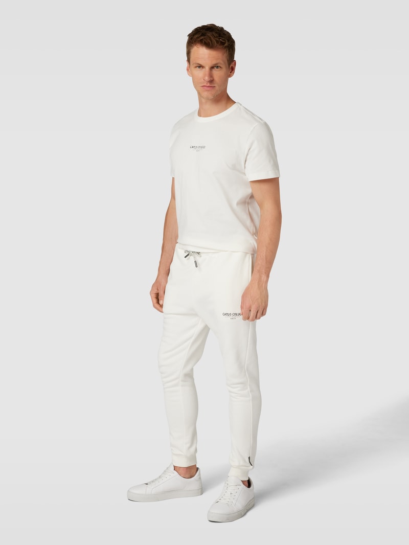 Sweatpants mit Label-Details in offwhite