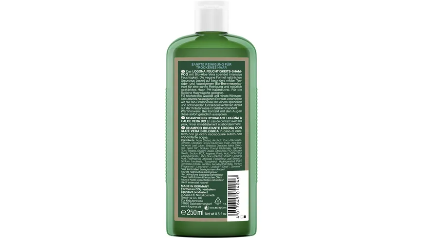 LOGONA Feuchtigkeits-Shampoo Bio-Aloe Vera 250 ml