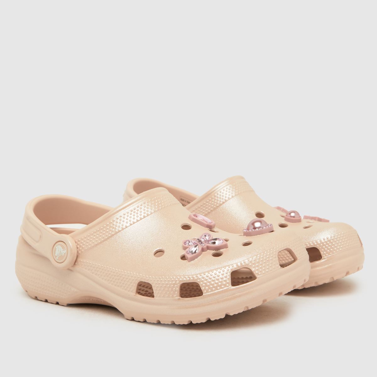 Crocs halványrózsaszín klasszikus csillogó gem klumpa lányoknak szóló ifjúsági szandál