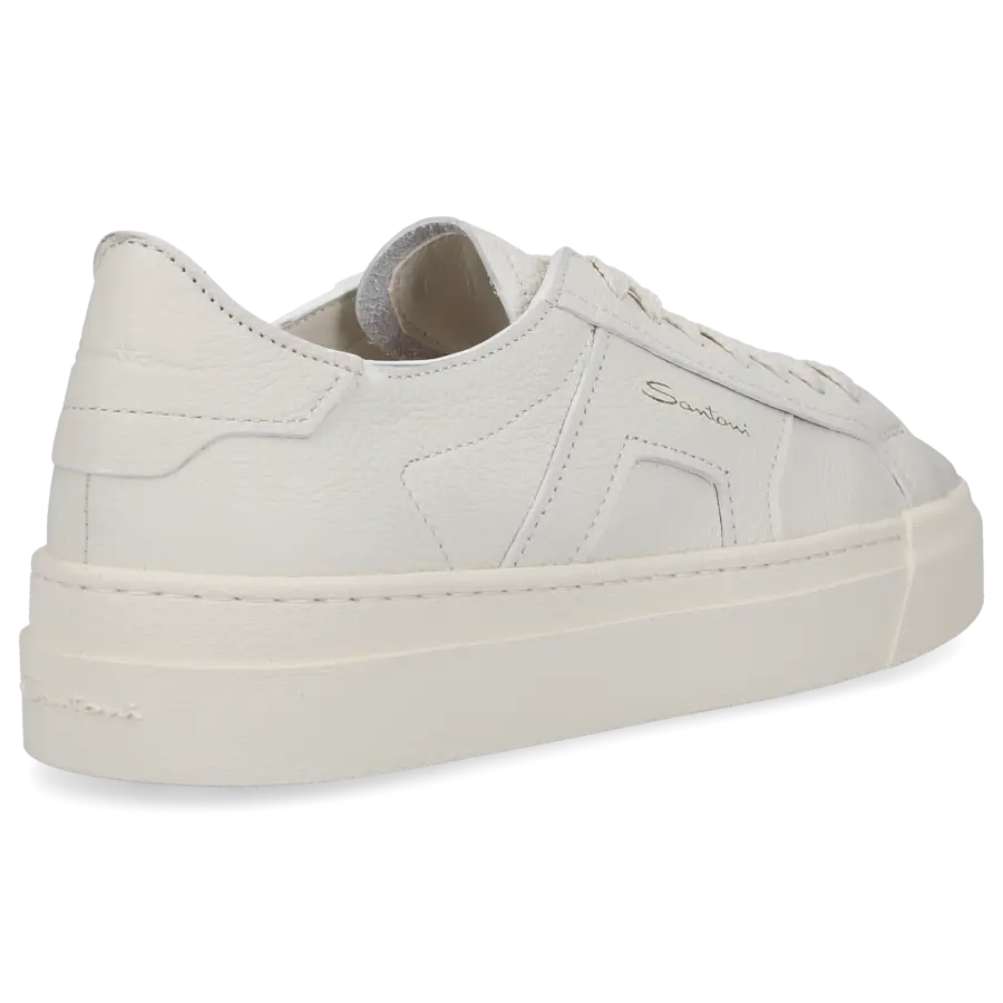 Santoni - Sneaker low DOUBLE BUCKLE Kalbsleder - weiß