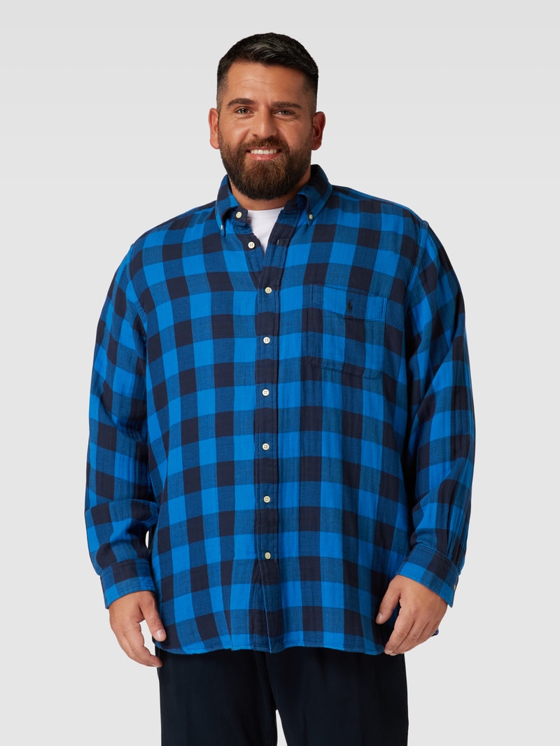PLUS SIZE Freizeithemd mit Vichy-Karo in royalblau