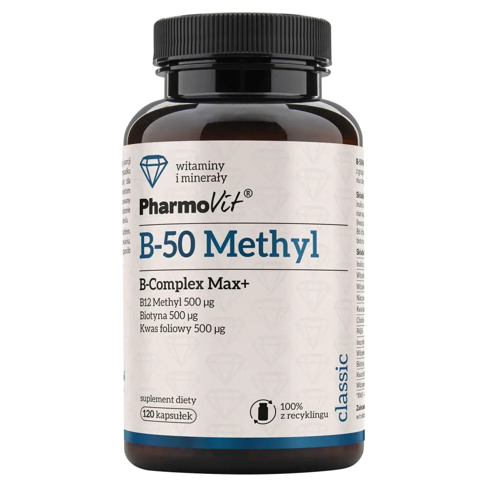 Pharmovit B-50 Μεθυλο-Β-Σύμπλεγμα Max+, 120 κάψουλες.