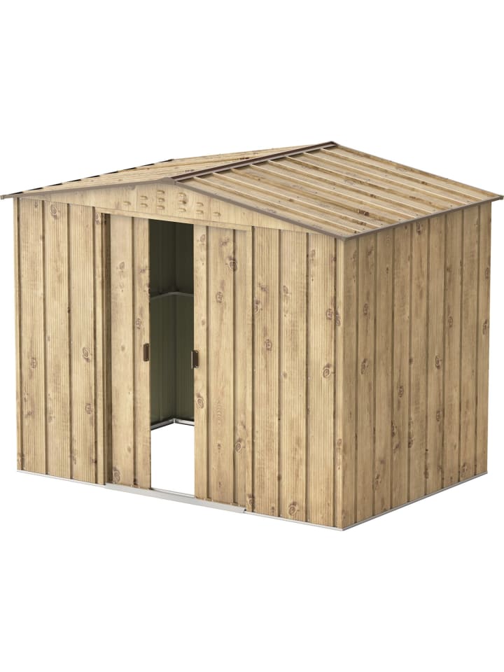 VCM  Metall Gerätehaus 262x174 Gartenhaus Schiebetür in Braun günstig kaufen onesize