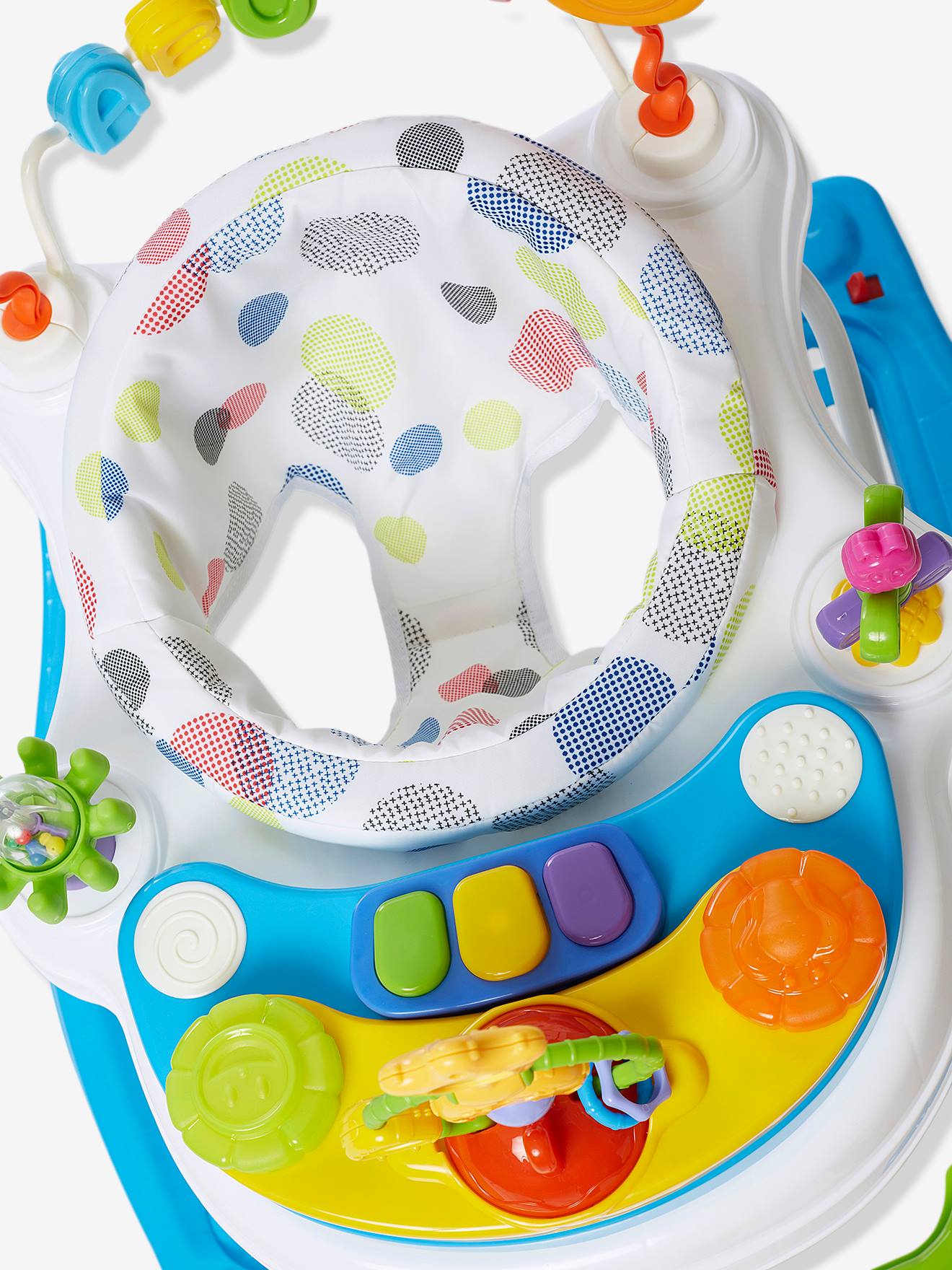 Vertbaudet 2-in-1 Baby Lauflernhilfe TROTT&POUSS, mitwachsend - weiß bedruckt