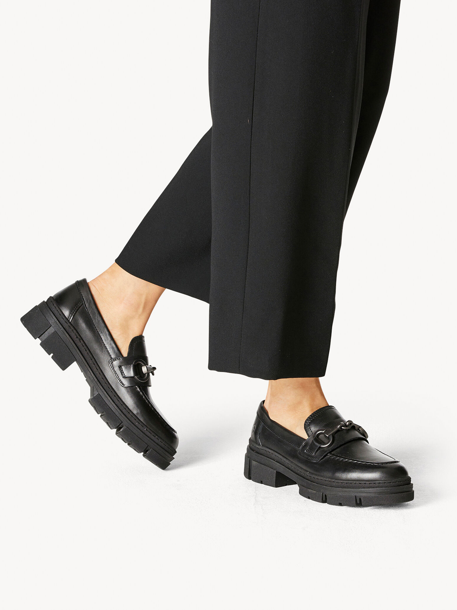 Slipper en cuir - noir