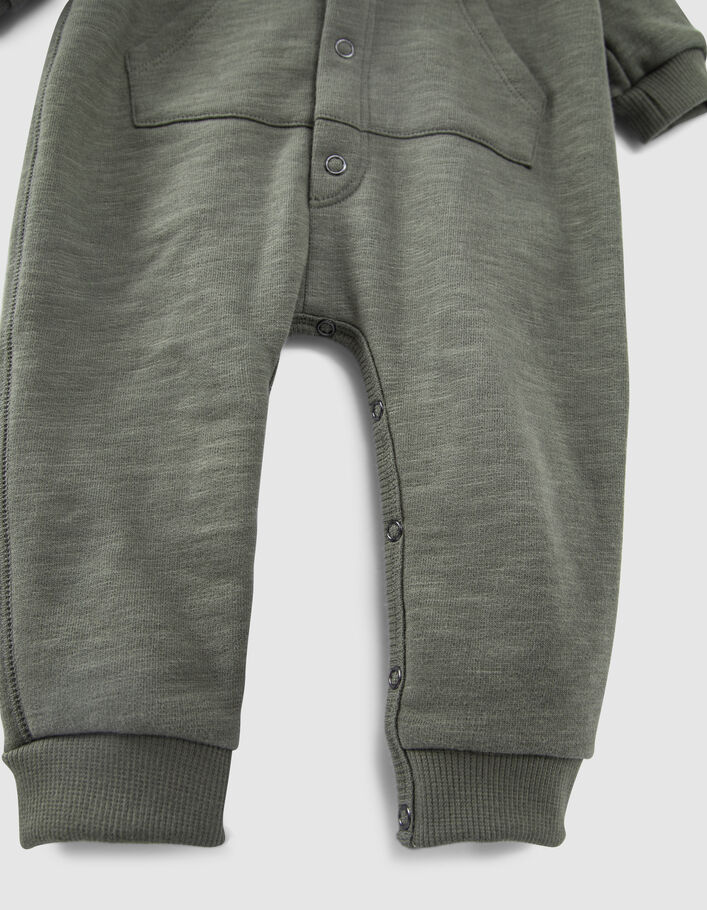 Combinaison kaki à capuche-lunettes molleton bio bébé