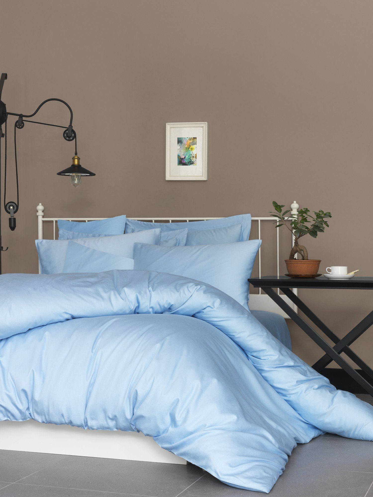 Bettdecke + Kopfkissen, PTK3202, Blau, 100% Baumwollsatin, L'Essentiel Linge de Maison