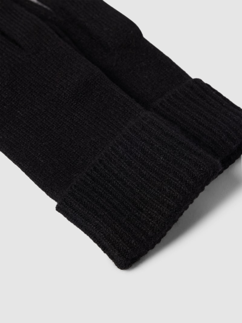 Handschuhe aus Kaschmir mit breitem Umschlang in schwarz