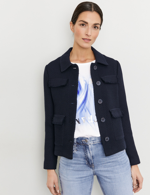 Blazerjacke aus Struktur-Strick