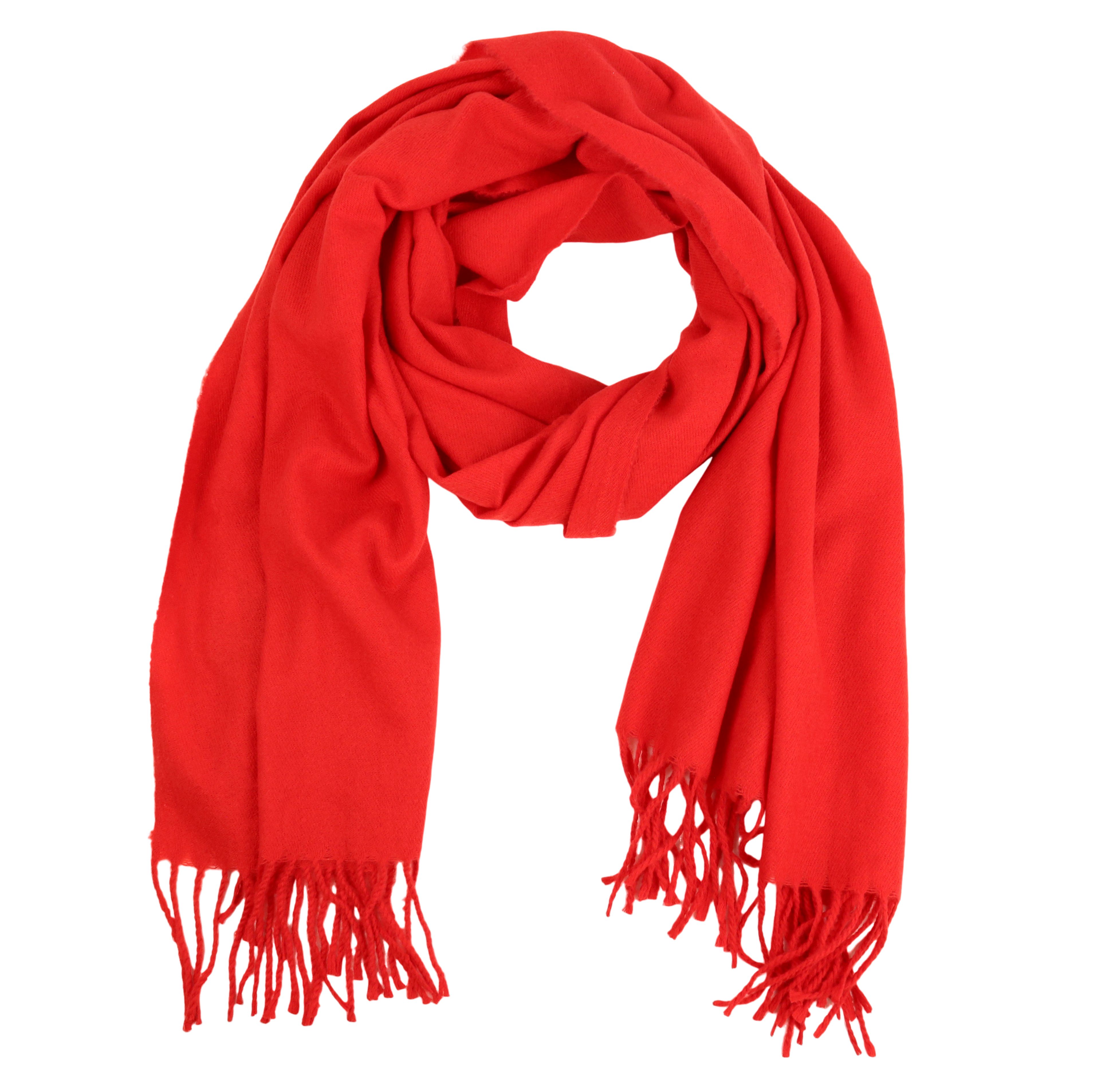 MIRROSI Modeschal weicher und warmer Unifarbe Schal mit Fransen, 70x180cm, (Viele tolle Farben zur Auswahl), Damen Halstuch ideal für Herbst und Winter